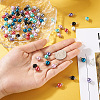 Yilisi 100Pcs 8 Colors Glass Pearl Round Bead Connector Charms FIND-YS0001-21-7