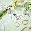 DIY Flat Round Pendant Brooch Making Kits DIY-CA0004-03-5