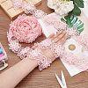 Organza Lace Trim with Resin Imitation Pearl Beads OCOR-WH0085-53A-3