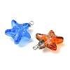 Gradient Color Baking Paint Transparent Glass Pendants PALLOY-JF05408-2