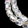 Electroplate Transparent Column Glass Beads Strands EGLA-A043-02-AB04-3