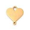 304 Stainless Steel Heart Connector Charms STAS-R222-01G-1