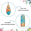 2 Pairs 2 style Teardrop & Rectangle Lampwork Dangle Earrings EJEW-FI0001-17-3