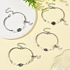 Natural Paua Shell & Star Freshwater Shell Link Bracelets BJEW-JB14326-1