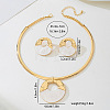Alloy & Natural Shell Pendant Choker & Stud Earrings FS-WG574AF-01-4