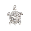 Turtle Brass ABS Imitation Pearl Pendants KK-I352-04B-P-1