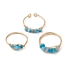 3Pcs Natural Apatite Bead Finger Ring RJEW-JR00855-01-5