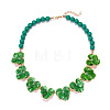 Zinc Alloy Enamel Flower Bib Necklaces FS-WG4E913-02-1