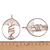 Natural Quartz Crystal Copper Wire Wrapped Big Pendants G-H359-06RG-3