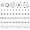 70Pcs 5 Styles Alloy Rhinestone Shank Buttons BUTT-FG0001-67-1