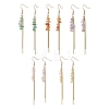 Natural Mixed Stone Chip Dangle Earrings EJEW-JE06712-2