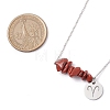 Natural Red Jasper Chip & Constellation Pendant Necklaces NJEW-JN05084-01-3