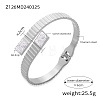 304 Stainless Steel Pave Cubic Zirconia Hinged Bangles for Women FS-WG9A3B1-02-1