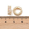 Brass Micro Pave Clear Cubic Zirconia European Beads KK-C142-03LG-3