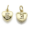 Brass Micro Pave Clear Cubic Zirconia Charms KK-N227-34E-NF-1