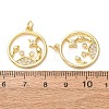 Brass Micro Pave Clear Cubic Zirconia Pendants CU-E003-18G-23-3