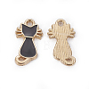 Cat and Fish Theme Alloy Enamel Charms ENAM-X0017-04-3