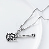 Vintage 304 Stainless Steel Flame Rock Guitar Pendant Necklaces for Men and Women PN9631-4