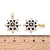 Brass Micro Pave Clear Cubic Zirconia and Enamel Pendants KK-T075-91B-G-3