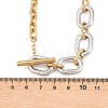 Two Tone 304 Stainless Steel Oval Link Cable Chain OT Necklaces for Women NJEW-T020-03A-GP-3