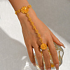 Brass Sunflower Single Finger Ring Bracelets for Women Party Wedding Elegant Jewelry WK3568-3