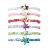 6Pcs Synthetic Turquoise & Non-magnetic Hematite Beads Stretch Bracelets BJEW-JB13432-2