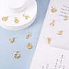 Fashewelry 12Pcs 6 Style Brass Micro Pave Clear Cubic Zirconia Charms KK-FW0001-11-6