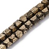 Electroplated Natural Lava Rock Beads Strands G-A256-D01-01D-1