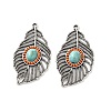 Bohemia Tibetan Style Alloy & Enamel & Synthetic Turquoise Pendants FIND-T074-11AS-1
