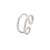 Non-Tarnish 304 Stainless Steel Double Line Open Cuff Ring for Women X-RJEW-S405-200P-3