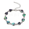 Heart Natural Abalone Shell/Paua Shell Link Bracelets for Women FS5984-11-1