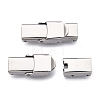 Non-Tarnish Smooth Surface 201 Stainless Steel Watch Band Clasps X-STAS-R063-64-1