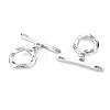 Brass Micro Pave Clear Cubic Zirconia Toggle Clasps KK-S356-582-NF-4