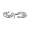 304 Stainless Steel Croissant Hoop Earrings for Women EJEW-G314-06P-2