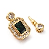 Brass Micro Pave Cubic Zirconia Box Clasps KK-P291-32G-2