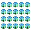 Half Round/Dome Tree Pattern Glass Flatback Cabochons for DIY Projects GGLA-YW0001-14D-1