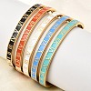 304 Stainless Steel Enamel Hinged Bangles BJEW-D408-45G-1