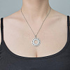 Non-Tarnish 201 Stainless Steel Hollow Sun Pendant Necklace NJEW-OY002-28-2