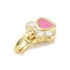 Real 18K Gold Plated Brass Enamel Charms KK-M293-22G-02-2