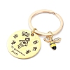 Alloy Rhinestone & 201 Stainless Steel Keychain KEYC-YW00091-02-2