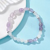 Round & Nuggets Natural White Jade & Lavender Amethyst Beaded Bracelets for Women BJEW-JB13146-1
