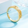 Brass Micro Pave Cubic Zirconia Finger Rings for Women FS-WG5E550-01-3