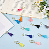 Polycotton(Polyester Cotton) Tassel Bookmark AJEW-BM00005-4
