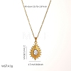 304 Stainless Steel Crystal Rhinestone Textured Geometric Pendant Necklaces for Women WG1D719-06-1