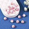 Floral Printed Porcelain Beads X-PORC-Q201-6mm-3-5