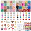2 Sets 2 Styles DIY Alloy Enamel Pendants & Glass Beads Stretch Bracelets Making Kits DIY-YW0011-85-1