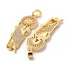 Brass Micro Pave Cubic Zirconia Pendants KK-P250-26G-2