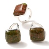 Natural & Synthetic Gemstone Adjustable Rings RJEW-H240-01S-2