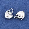 925 Sterling Silver Heart with Horn Charms STER-I024-03S-01-2
