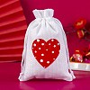 Burlap Heart Print Packing Pouches PW-WG96484-02-1